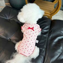 Pet Clothes Autumn and Winter New Elastic Puff Sleeve Vest Full Belly Protection Clothing for Dogs Bichon Teddy Home Wear
