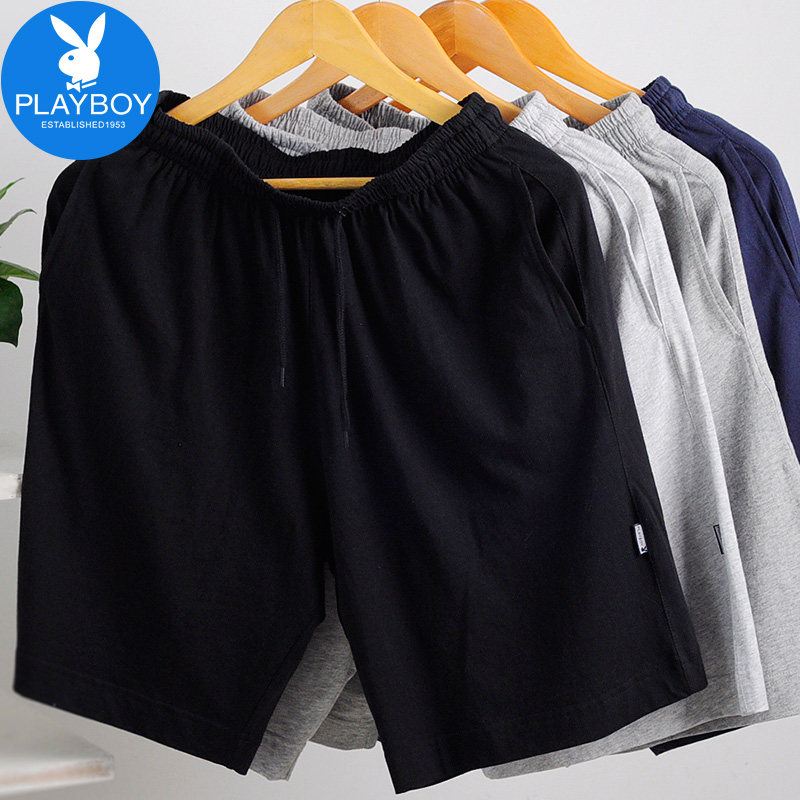 Flower Playboy Shorts Men's Summer 100% Pure Cotton Summer Loose 50% Pants Home Casual Casual Shorts Subpants 50% Pants