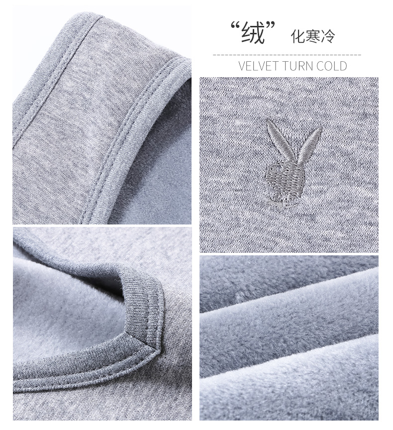 Playboy ấm vest nam cộng với nhung dày áo ấm đôi vest nam và nữ vest mùa thu đông cotton áo sweater nam