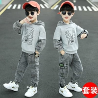Детский осенний комплект для мальчиков, осенняя джинсовая толстовка, популярно в интернете, подходит для подростков, в корейском стиле