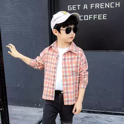 Boys' shirt autumn new fashion brand children's loose plaid shirt middle child thin Korean version of sunscreen long sleeve handsome