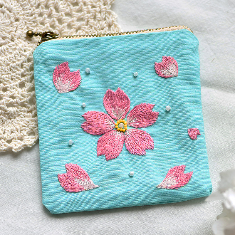 Private coin purse makeup handmade diy European embroidery Embroidery material bag Card bag storage creative homemade gift