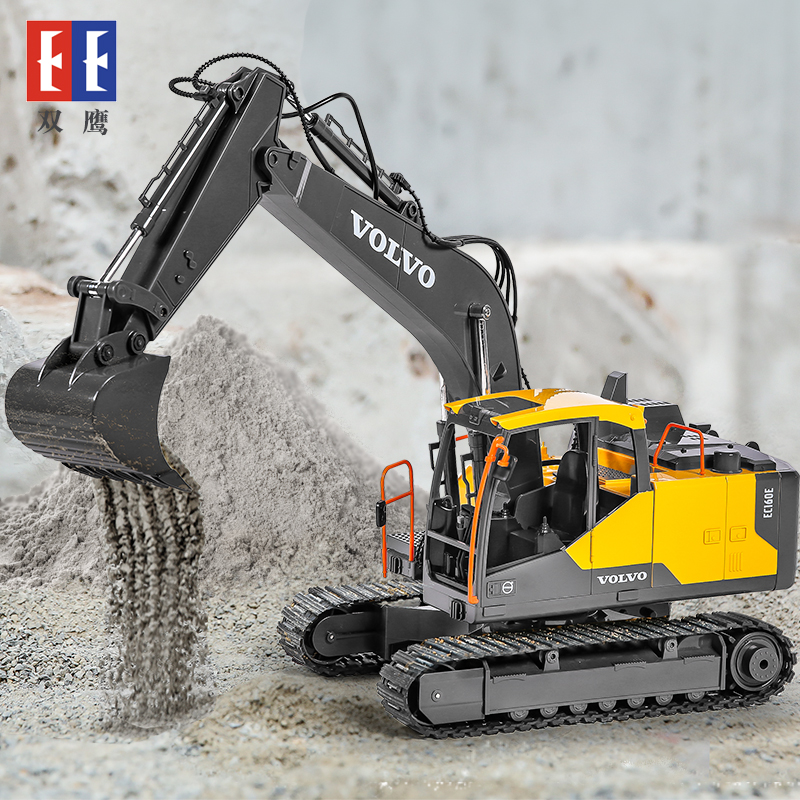 Double eagle engineering cart Large number of remote control excavators Excavators Electric Alloy Digger Toys 3-6 Children's Gift