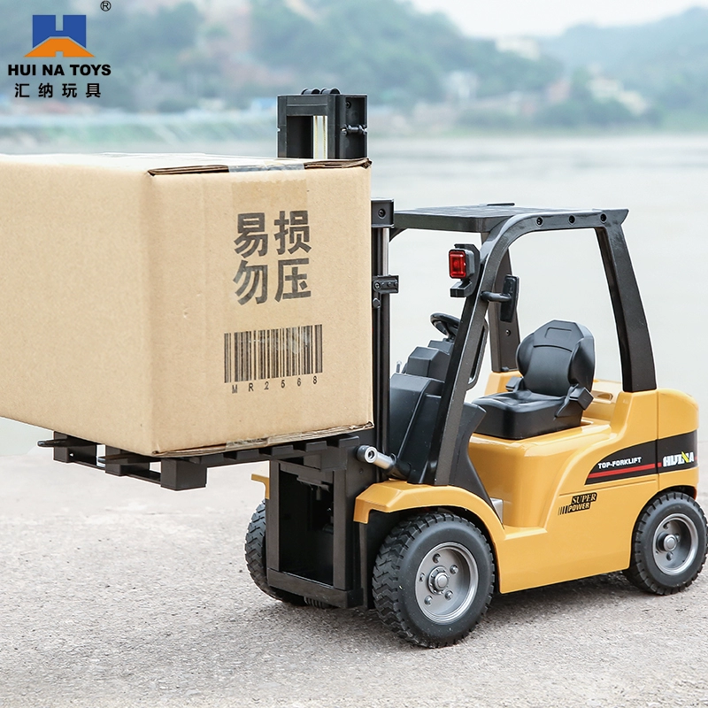 Huiner Engineering Xe tải hợp kim Điện có thể sạc lại lớn Điều khiển từ xa Xe nâng Flatbed Model Đồ chơi trẻ em - Đồ chơi điều khiển từ xa