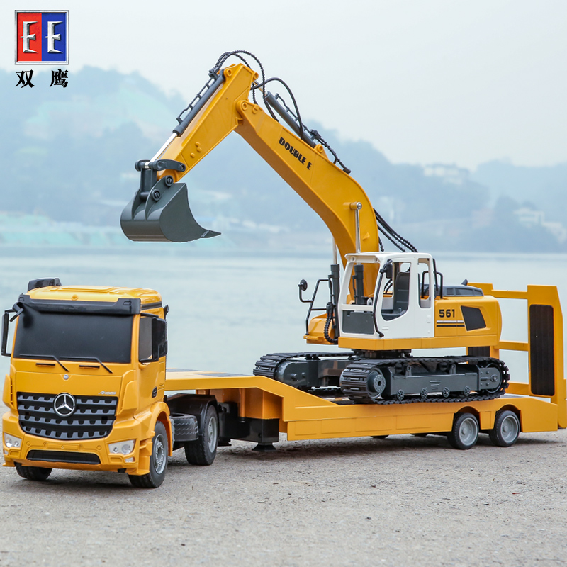 Double eagle Large number Benz electric remote control flat trolley Children digger transport truck Truck Truck truck