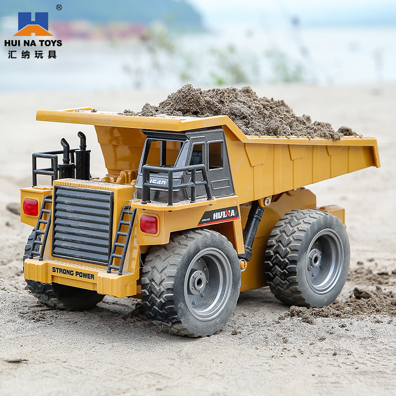 Funa Children Remote Control Self-Dumping Engineering Car Tipping Truck Electric Van Toy Oversize Loading Pull Earth Transporter
