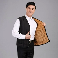 Mùa đông cộng với mập dày ấm trung niên nam vest vest ông vest vest cotton vest cỡ lớn áo khoác ba lỗ nam