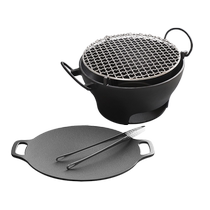 Cobbler grill cast-fer charbon de bois combinaison de poêles sans revêtement pot à usages multiples extérieur moulage en fonte poêle cuisinière à thé cuisson à thé poêle à carbone