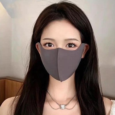 护眼角冰丝高颜值黑色防晒口罩女3d立体全脸防紫外线夏季防嗮A