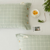 A pair of class A maternal and infant cotton pillowcase 48 * 4cm washed cotton cotton button single adult pillowcase