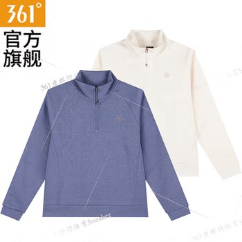 361 ° Women's Stand-Up Collar Pullover Sweatshirt 2024 Autumn New Style Printed Loose Casual Top Sports Sweatshirt
