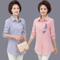 2020 new mother Spring shirt middle-aged womens long sleeve shirt spring summer thin