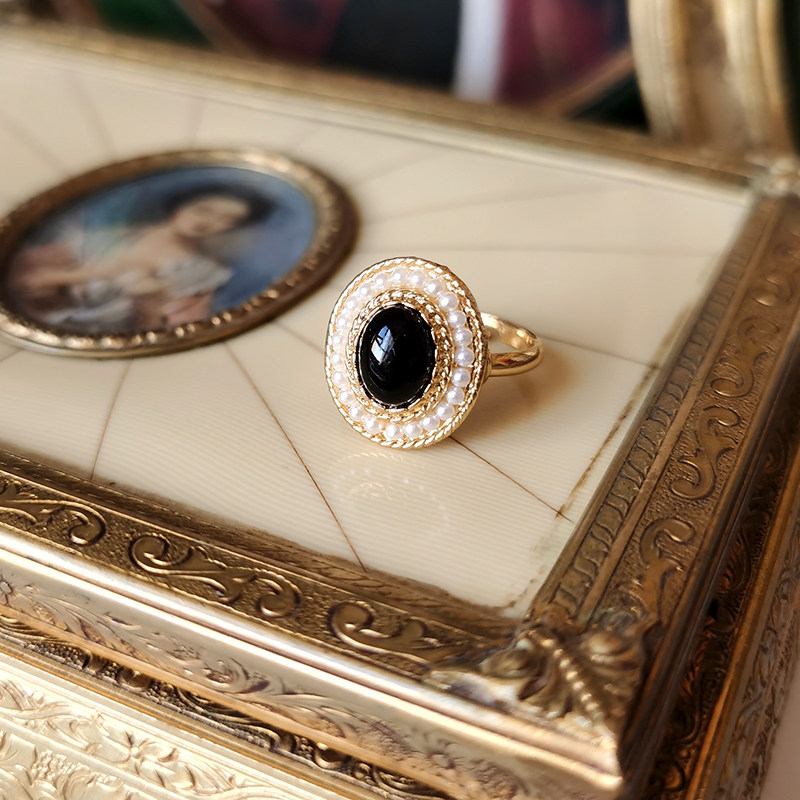 Ananas vintage jewellery European and American ins 100 lap retro brief living circle ring ear pin necklace cover