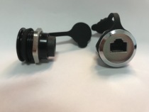 Industrial waterproof network port adapter panel installation network shielding with dust cover straight-through RJ45 double female socket