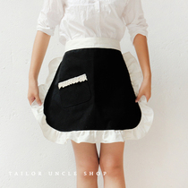 Tailor Grand Uncle Original Black And White Lace Girl Apron Bake Home Coffee Shop Beauty Chia Restaurant Work Suit