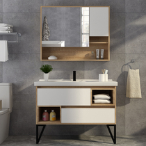 Smart Nordic bathroom cabinet combination simple bathroom cabinet toilet wash table wash basin cabinet combination