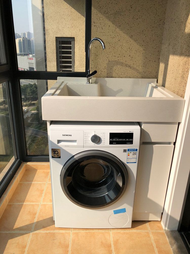 Small household laundry cabinet Balcony cabinet Solid wood bath cabinet Combination laundry table Laundry basin cabinet Drum washing machine cabinet