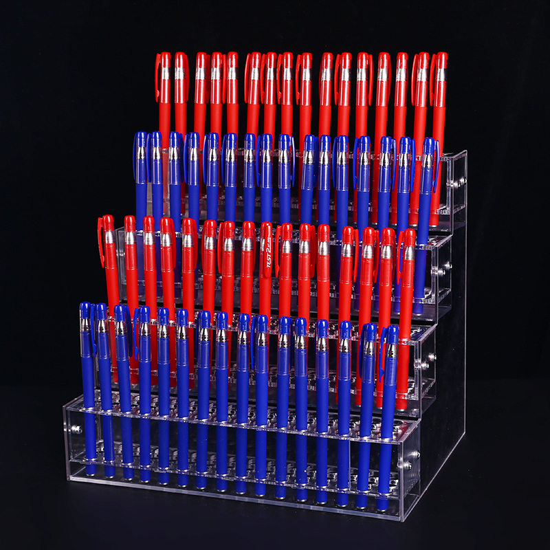 Acrylic Plastic Desktop Pen Holder Storage Supermarket Stationery Store Paintbrush Retractable Ballpoint Gel Pen Hairpin Display Stand
