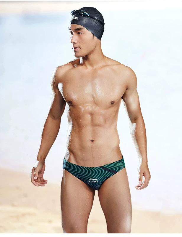 Quần bơi Li Ning nam tam giác gợi cảm dành cho người lớn eo thấp quần bơi nam quần bơi thời trang chuyên nghiệp thiết bị bơi