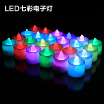 DIY mosaic candle holder glass-cup LED electronic lamp