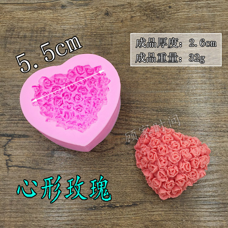 Tình yêu ba chiều hoa hồng khuôn Làm bánh DIY handmade sô cô la khuôn xà phòng khuôn fondant công cụ trang trí bánh khuôn bánh bao