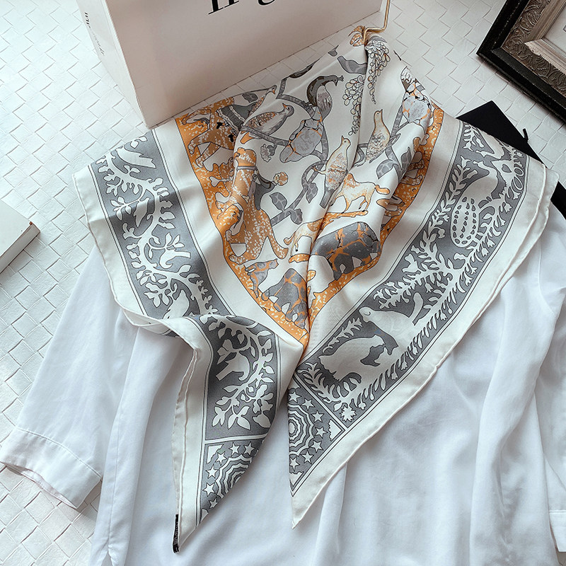 New true silk 90 large square towels female autumn European and American heavy pound twill silk handmade scarf shawl cape silk scarlet spring autumn