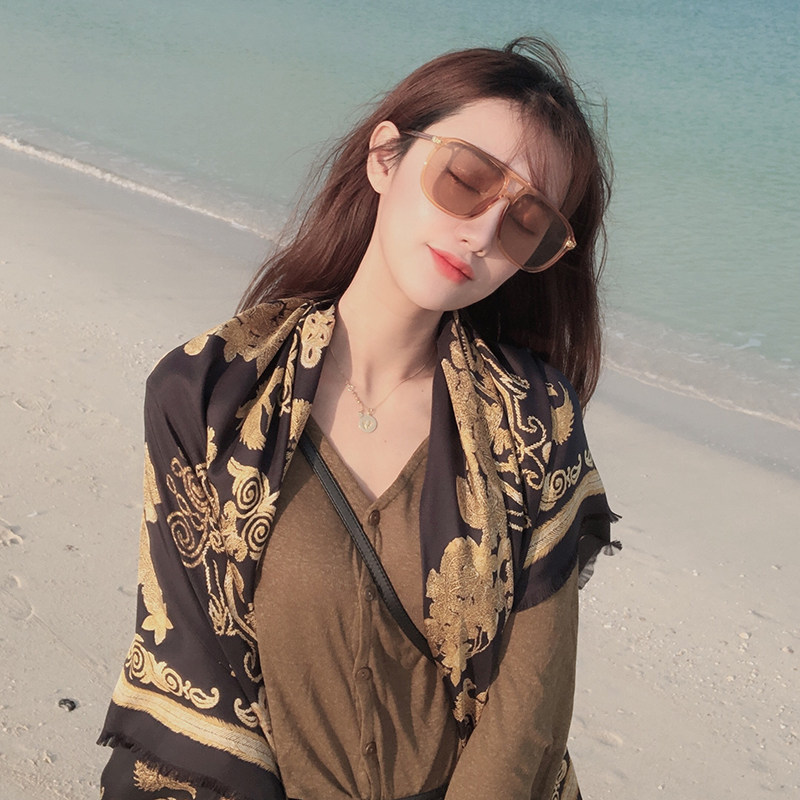 140 Heavy Pound Sand Wash 100% Mulberry Silk Real Silk Scarves Women Great Scarves Spring Autumn Scarves Sunscreen 100 Sunscreen 100 Hitch A Shawl