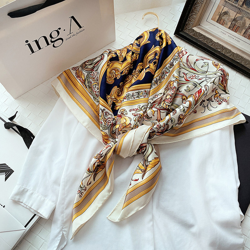 110 silk big square scarf women Spring and Autumn Silk scarf scarf 100% mulberry silk handmade European and American court Joker shawls autumn