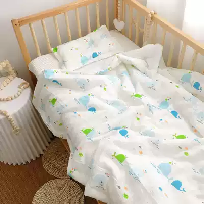 Cartoon summer cool quilt summer thin quilt children bed crib air conditioning quilt soft gauze cover blanket Cotton