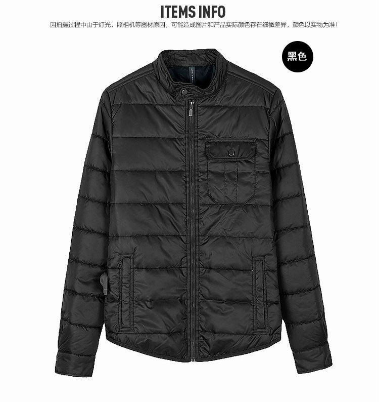 Giảm 50% cho nam giới áo khoác bông đứng cổ áo mỏng áo khoác cotton áo khoác trẻ đơn giản màu sắc đẹp trai áo khoác