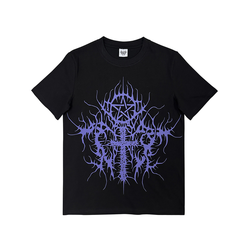 Fragmentary Novel Original Subculture Striped Gothic Visual T-Shirt Y2K Slim Fit Short Top for Women