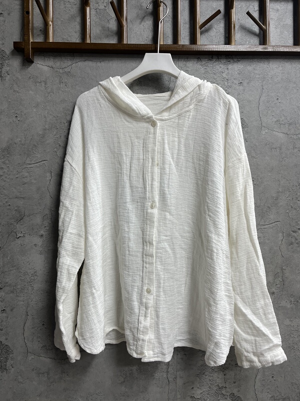 White Woven Linen Hoodie 134.66 White Woven Linen Hoodie 134.66