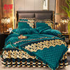 Autumn and Winter Warm Quilted Crystal Velvet Duvet Cover Single Piece Thickened Warm Short-Haired Coral Velvet Bed Skirt Duvet Cover Three or Four-Piece Set