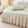 Korean-Style Class a Pearl Cotton Single-Piece Quilted Bed Skirt, Princess-Style Lace Trim, Non-Slip, Anti-Embarrassing Bed Cover Three-Piece Set