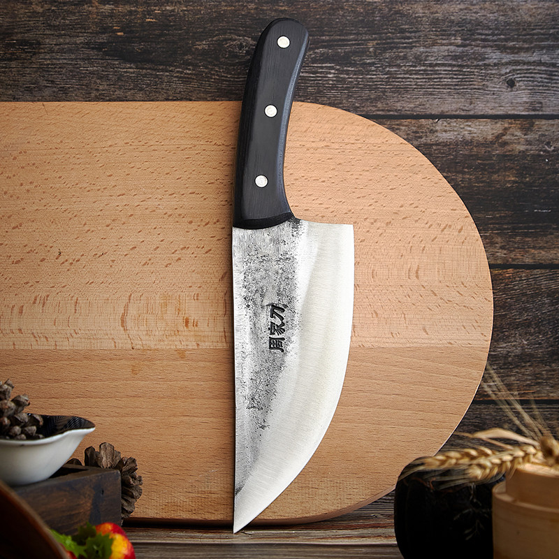 Zhoujia knife handmade ultra-fast sharp steel boning meat slices kitchen knife split knife flagship store forging knife meat cutting knife