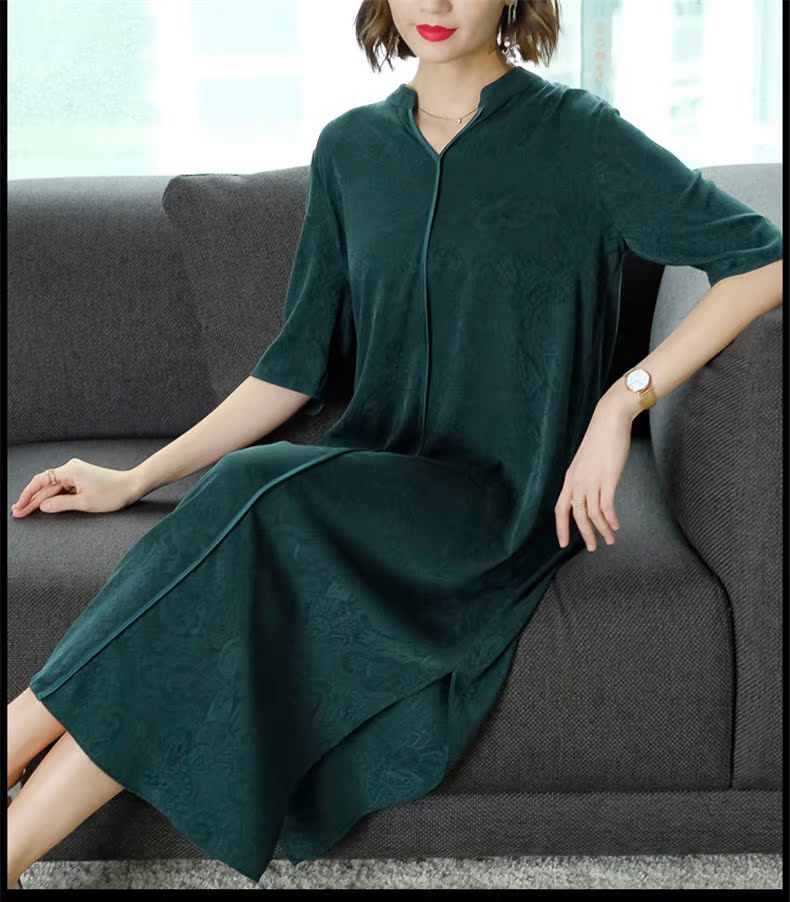 Váy đầm rộng nữ xuân hè 2019 mới hè rộng rãi size lớn khí chất quý phái được mẹ gầy qua váy. - Sản phẩm HOT đầm kiểu