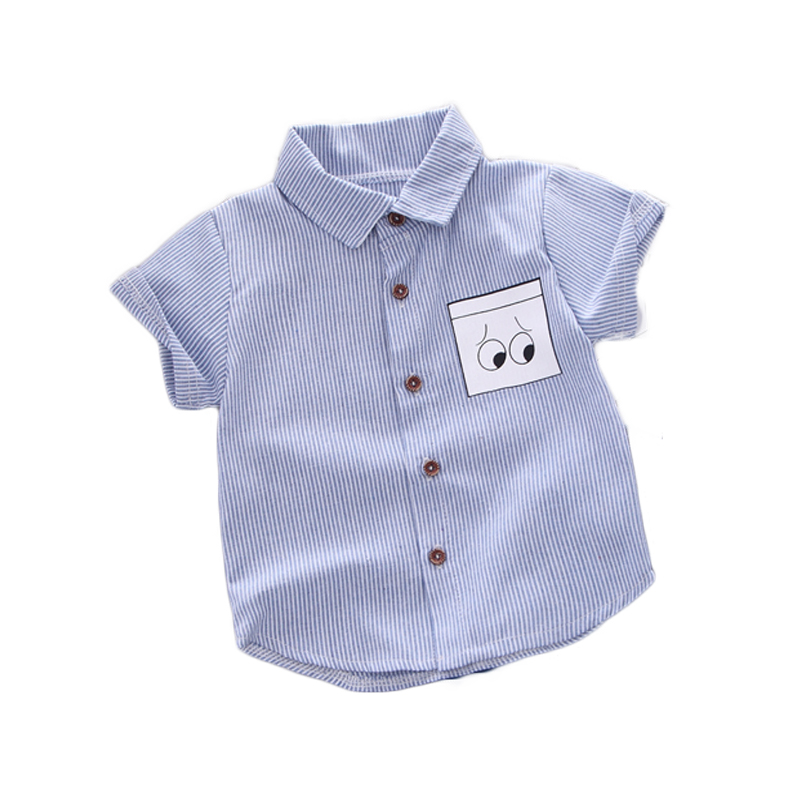 Áo sơ mi nam mùa hè 1 tay ngắn 2 bé nam 3 áo mỏng phần bé trai áo nước ngoài cotton 3 tuổi - Áo sơ mi thời trang trẻ em cao cấp