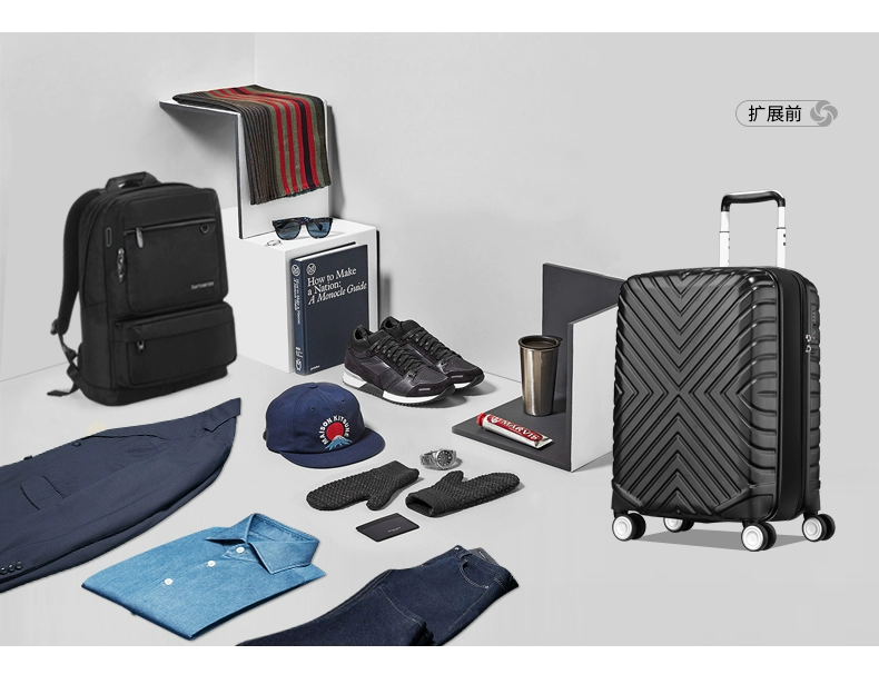 Samsonite / Samsonite vali in lưới màu đỏ xe đẩy hộp lên máy bay mật khẩu hộp nam và nữ 20 inch 06Q - Va li