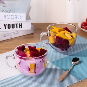 欧式清新创意玻璃大肚杯早餐杯2只装