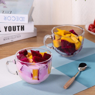 欧式清新创意玻璃大肚杯早餐杯2只装