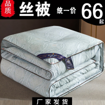 Thickened mulberry silk quilted by air conditioning in spring autumn by summer thin quilt double silk cotton quilted by the core winter by warm winter