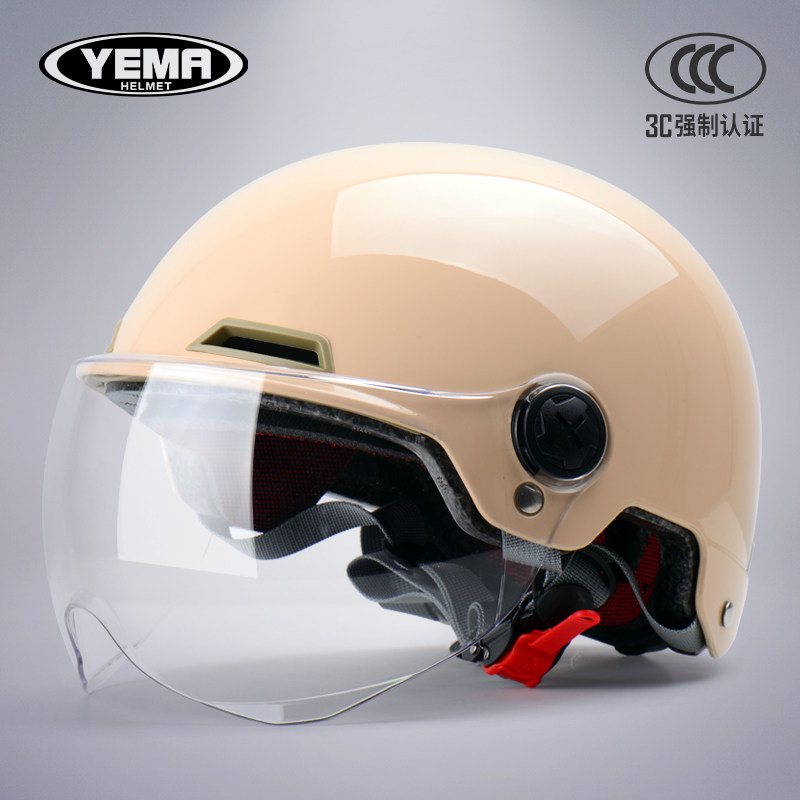 Mustang 3C certified summer electric car helmet female summer sunscreen half helmet Gray Moto helmet Male all-season universal