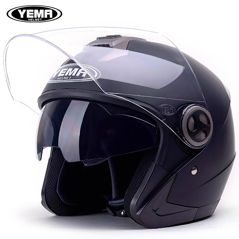 Wild Horse Summer Double Lenses Electric Car Safety Helmet Male And Female Anti-Fog Half Armor Electric Car Safety Helmet Grey Steal All Season Universal