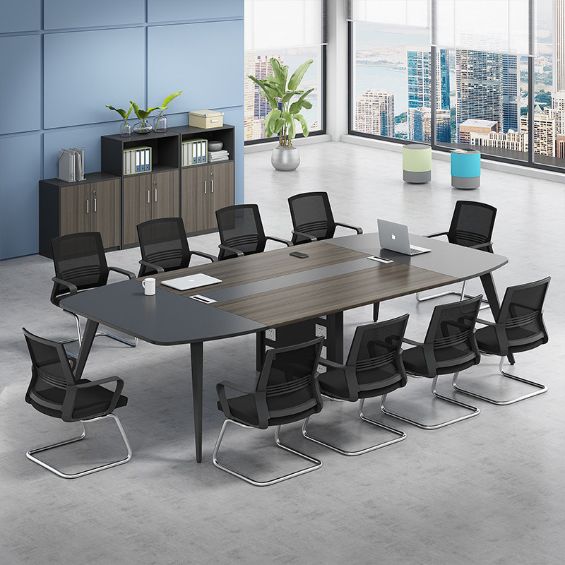 Company simple and modern long table conference room negotiation training table and chair combination small conference table office furniture