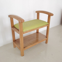 Custom Aging Nursing Home Seniors Apartments Changing Shoes Stools Boost Armrests Anti-Kowtow Solid Wood Soft Bag Swap bench