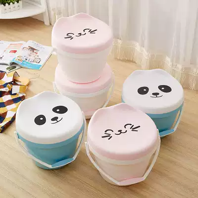 Xitianlong Dudu bucket stool children's toy storage multi-function plastic round storage stool cartoon small can sit people