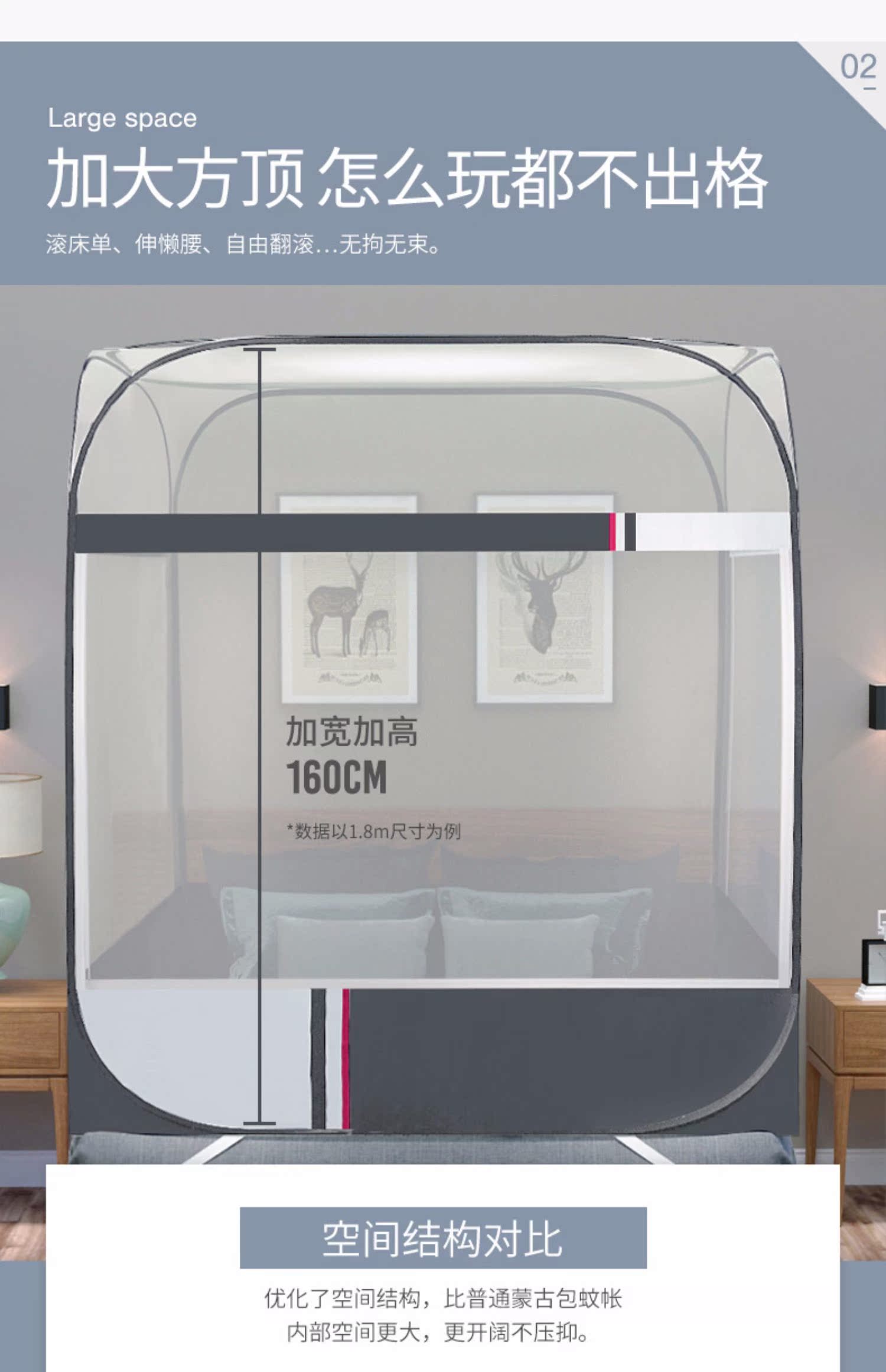 Cửa lưới chống muỗi yurt cài đặt miễn phí mã hóa ký túc xá 1,5 / 1,8m giường gạo ba cửa mở loại giường chống nhà - Lưới chống muỗi giá mùng ngủ