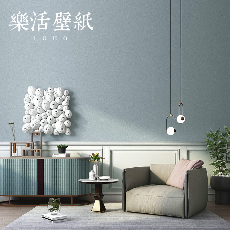 Nordic pure colour morandi colour grey wallpaper living room bedroom background blue wallpaper 2021 new net red