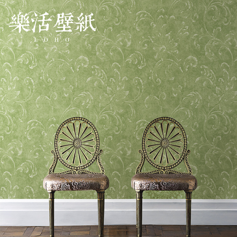 Nordic pastoral style small fresh green rattan flower pure paper wallpaper blue dining room living room bedroom background wall wallpaper