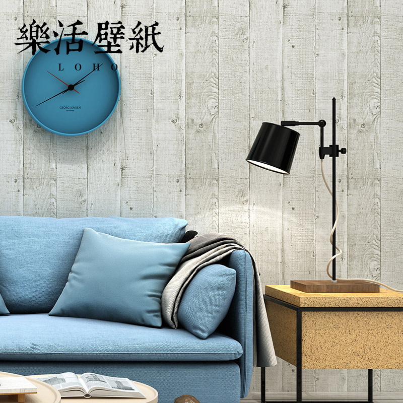 3D three-dimensional Chinese wallpaper retro wood grain wallpaper log color Nordic living room dining room teahouse imitation wood hotel background